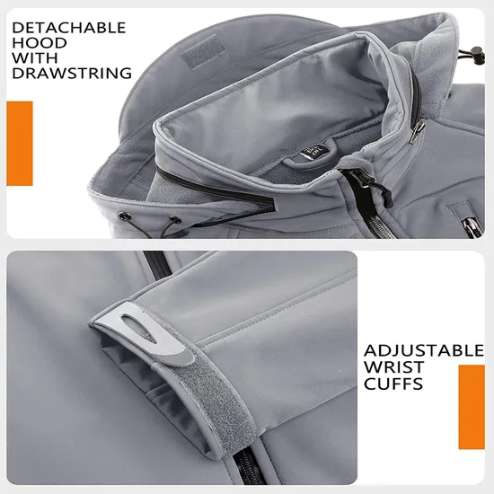 Mens Fleece Lined Hooded Lightweight Insulated Running Coat Softshell Jacket