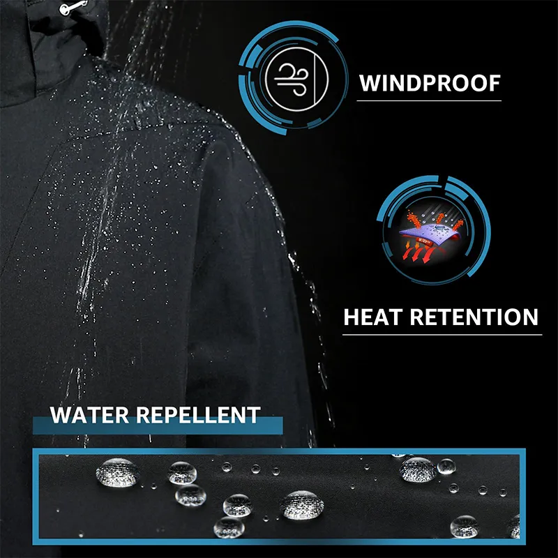 Waterproof Jacket Men Hiking Fleece Rain Jacket Fishing Windbreaker Outdoor Camping Ski Jacket