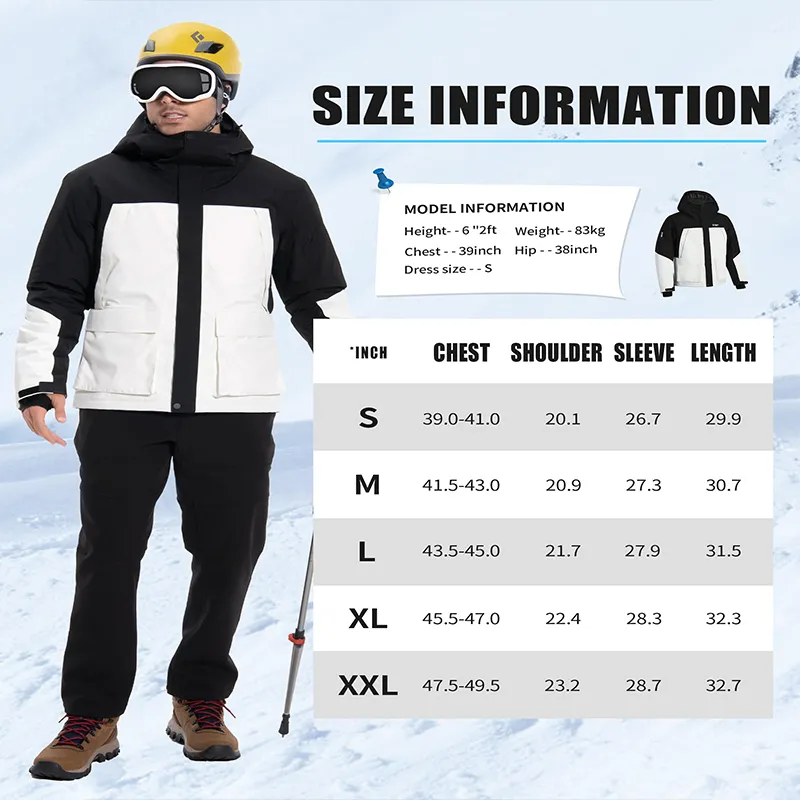 Mens Waterproof Windproof Winter Snow Coat Ski Snowboard Jacket