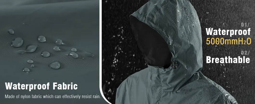 Men's Waterproof Breathable Raincoat Softshell Windbreaker Rain Jacket