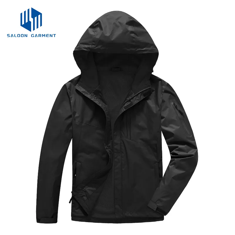 Mens Lightweight Hooded Waterproof Raincoat Breathable Rain Jacket for Outdoor Mountain Hiking