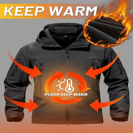Breathable Waterproof Fishing Hunting Tactical Softshell Jackets for Men