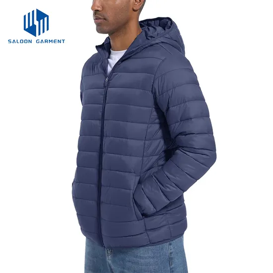 Custom Men's Packable Winter Outdoor Coat Lightweight Fleece Puffer Down Jacket