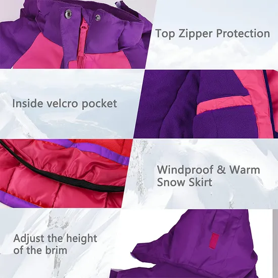 Girl's Winter Sports Wear Fleece Snow Coat Waterproof Windproof Snowboarding Ski Jacket