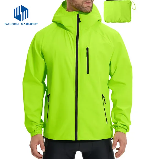 Mens Hooded Waterproof Raincoat Windproof Rain Jacket