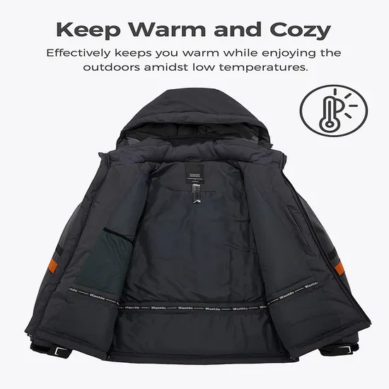 Men's Warm Water Resistant Insulated Windproof Winter Snow Coat Snowboarding Ski Jacket