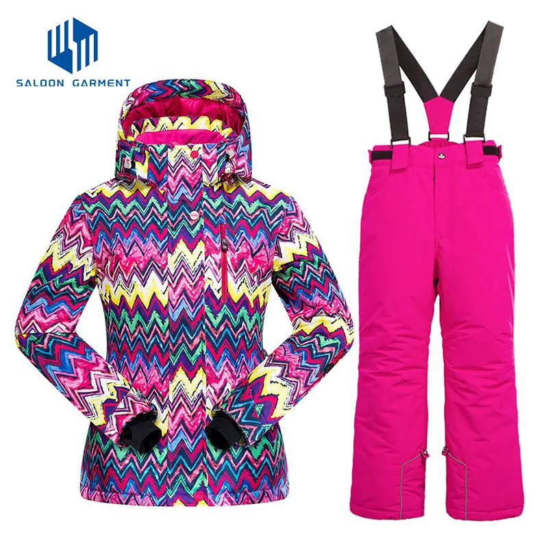 Girls Outdoor Winter Waterproof Snowboard Jumpsuits One Pieces Snowsuits Ski Jackets Suits