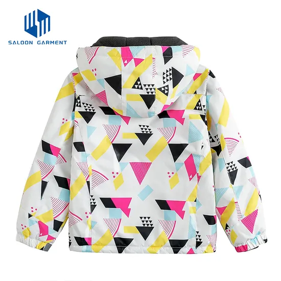 Girl's Winter Warm Fleece Hooded Coat Fashion Raincoat Snowboarding Ski Jacket