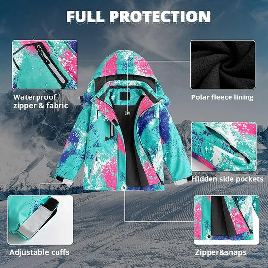 Girls' Waterproof Warm Windproof Snow Winter Coat Ski Jacket