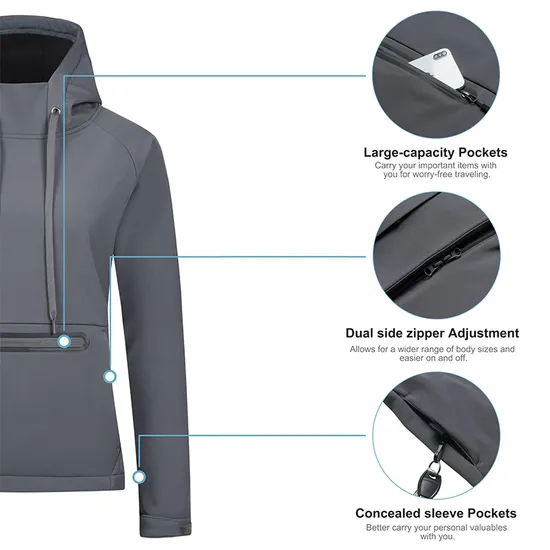 Custom Womens Sports Wholesale Windproof Waterproof Outdoor Softshell Jacket