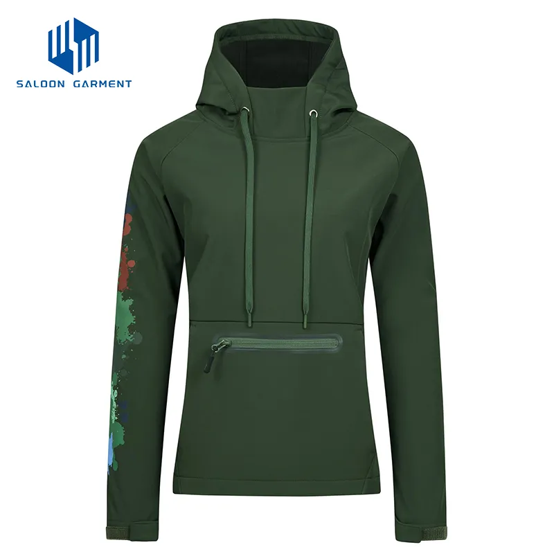 New Custom Embroidered Logo Fleece Outdoor Casual Windproof Outwear Winter Women Jacket