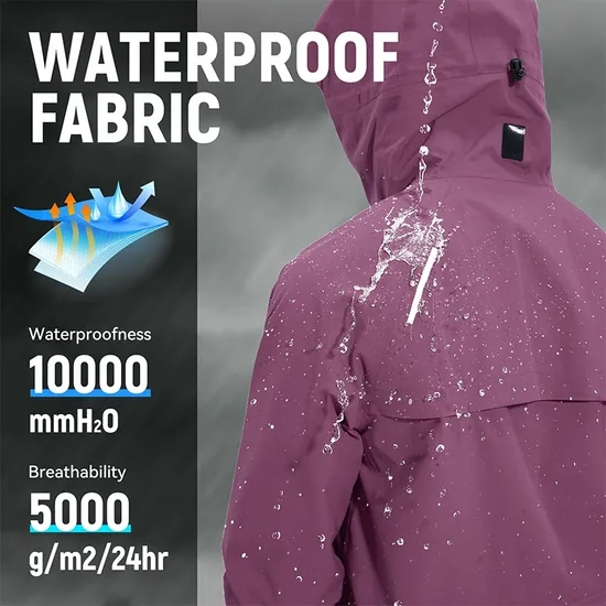 Men's Waterproof Lightweight Active Raincoat Rain Jacket with Hood