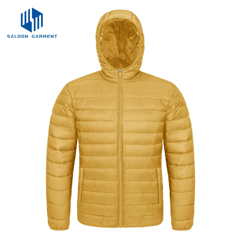 Packable Lightweight Outerwear Windbreaker Puffer Coat Padded Jacket for Men