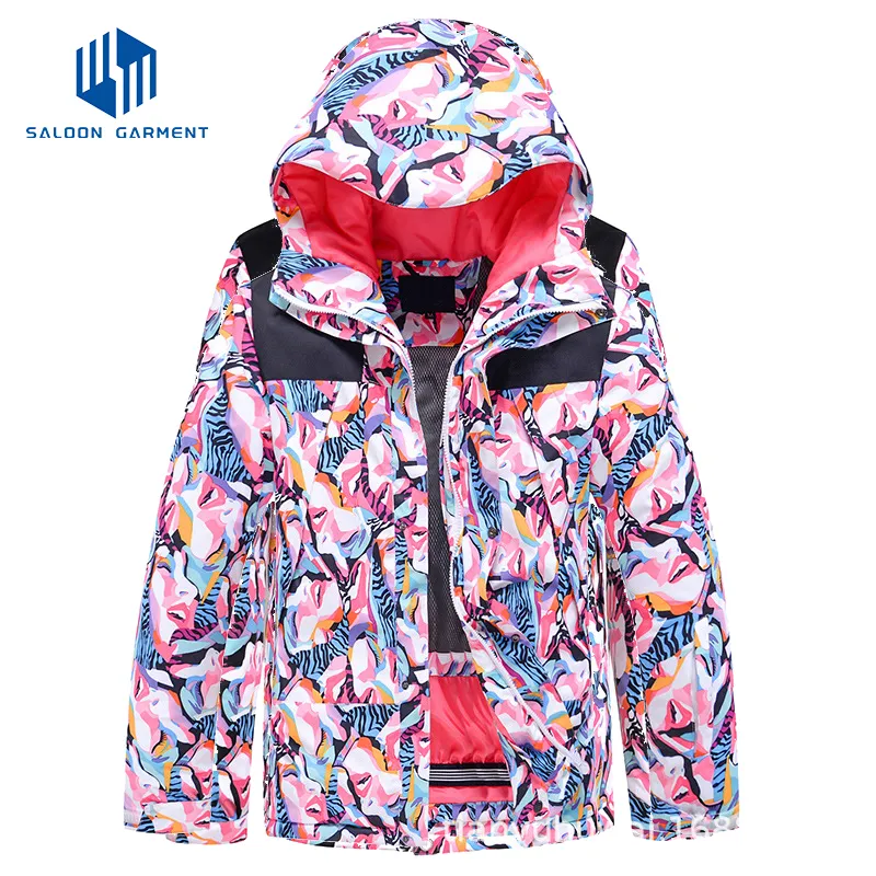 High Level Custom Winter Hoody Waterproof Snow Snowboard Women Warm Ski Jacket
