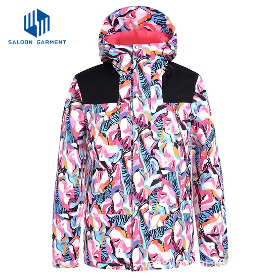 High Level Custom Winter Hoody Waterproof Snow Snowboard Women Warm Ski Jacket