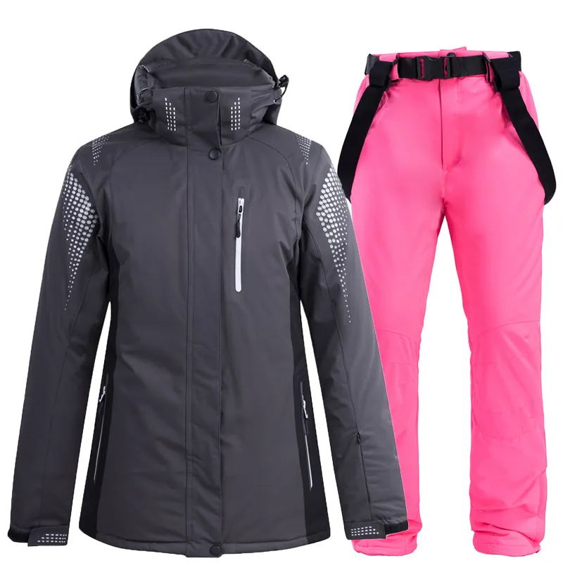 Women's Winter Outdoor Sportswear One-Piece Waterproof Ski Jackets Pants Snow Outfit Warm Clothes Snowboard Suit