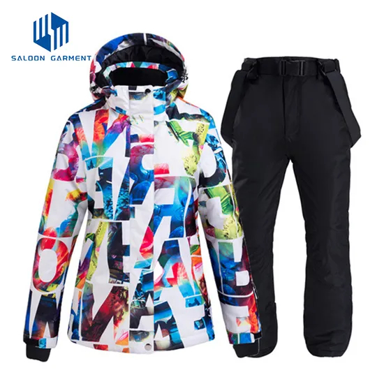 Women High Quality Customized Waterproof Snowboarding Outerwear Ski Suit