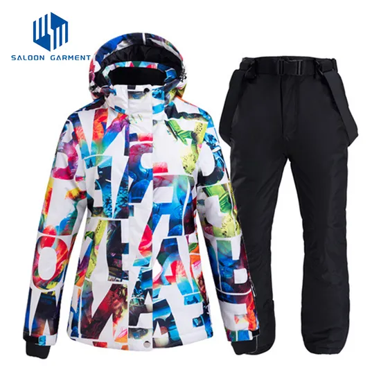 Women High Quality Customized Waterproof Snowboarding Outerwear Ski Suit