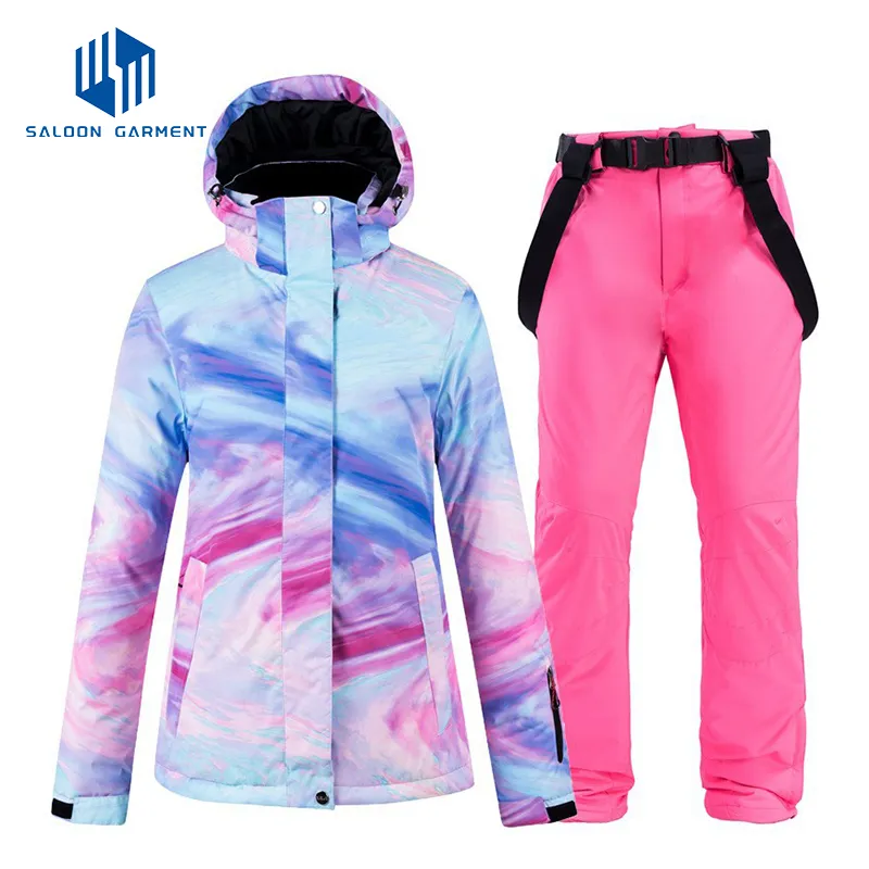 Women Winter Outdoor Waterproof Breathable Ski Snowboarding Snow Suit