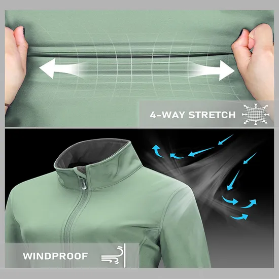 Professional Factory Breathable Winter Warm Fleece Hooded Outdoor Windproof Women's Softshell Jacket