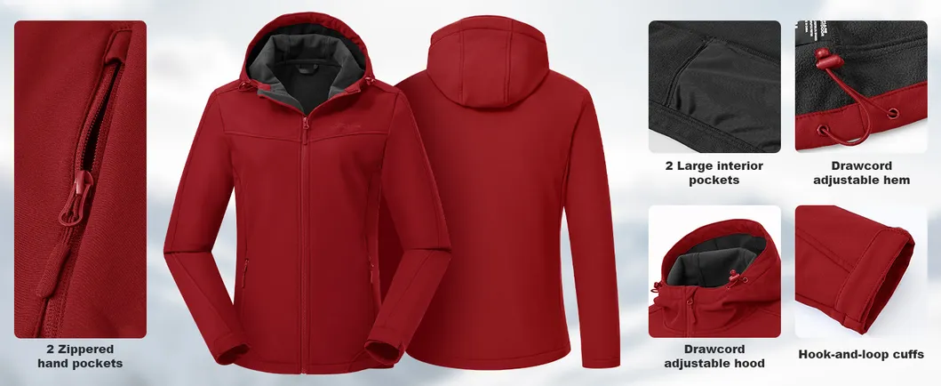 Outdoor Camping Trekking Climbing Waterproof Hiking Breathable Hooded Windproof Windbreaker Softshell Jacket