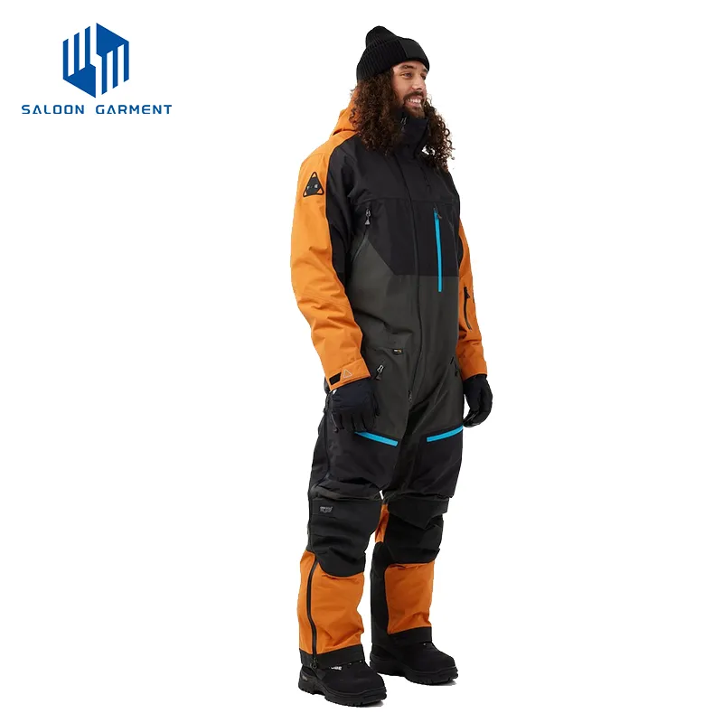 Men's Barrier Waterproof Ice Insulated One Piece Snow Suit for Snowmobile