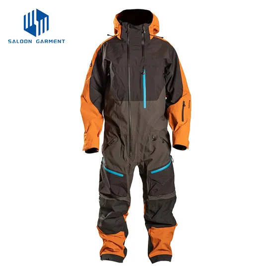 Men's Barrier Waterproof Ice Insulated One Piece Snow Suit for Snowmobile