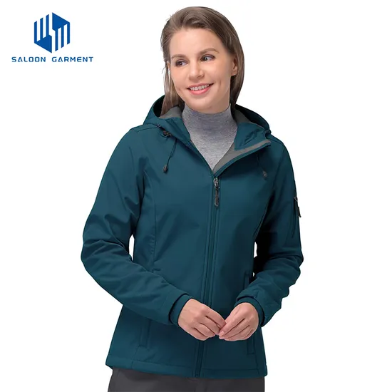 Wholesale Custom Logo Waterproof Polyester Coats Windbreaker Softshell Jacket for Women