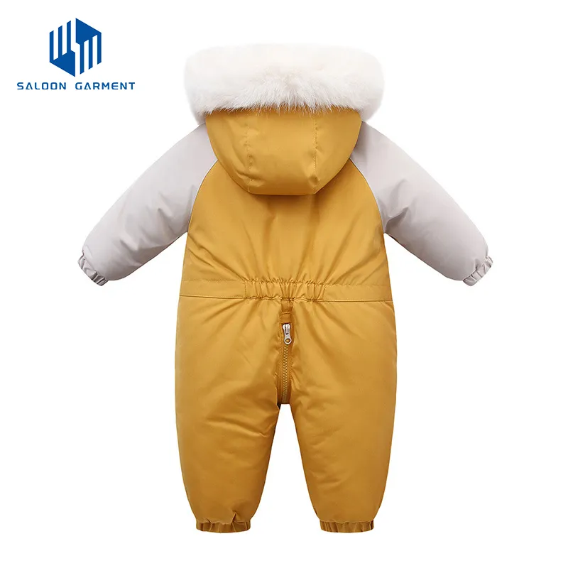 Unisex Kids Winter Outwear Jumpsuit Newborn Baby Clothes Heavy Fleece One-Piece Rompers with Zipper Closure Ski Snowsuit