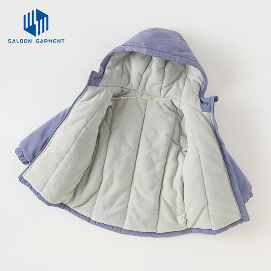 Fashion Kids Thick Winter Coats Hooded Outerwear Quilted Fleece Lined Jacket