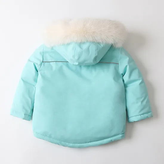 Girl's Waterproof Windproof Snowsuit Winter Jacket Children Fur Hooded Ski Jacket Coat and Pants