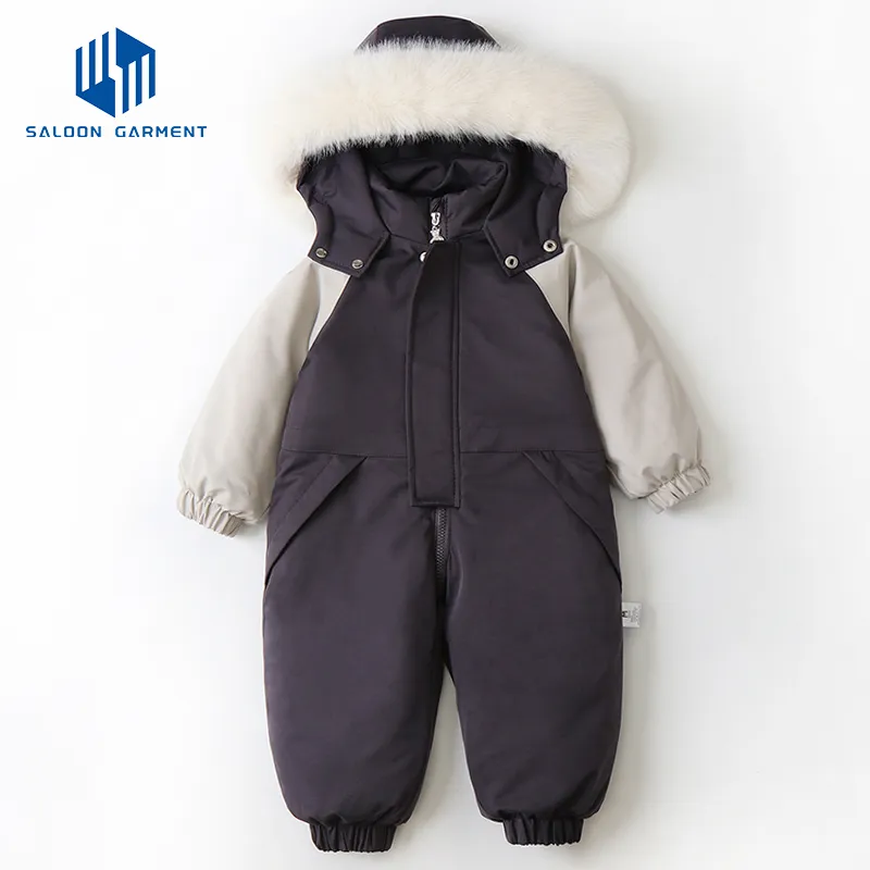 Custom Logo Baby Overall Ski Snow Clothing Outdoor Sport Windproof Baby Jump Suit Snow Suit