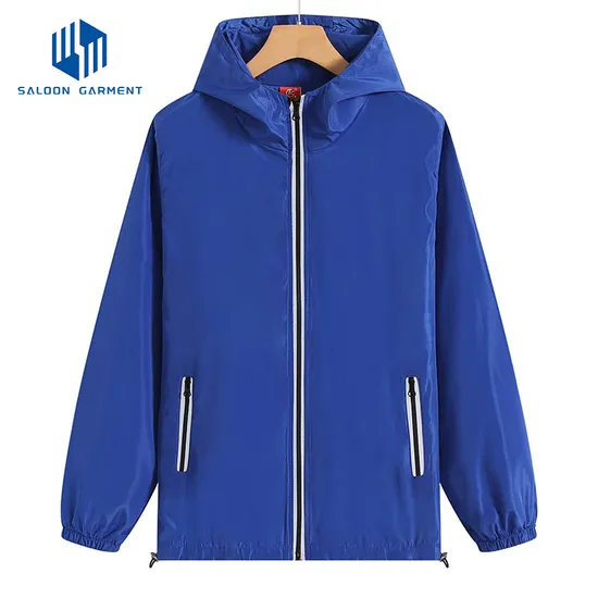 Custom Logo Polyester Sports Coat Lightweight Windbreaker Jackets