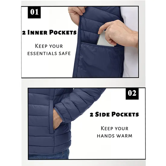 OEM Customized Design Winter Padded Coat Men's Warm Quilted Jacket