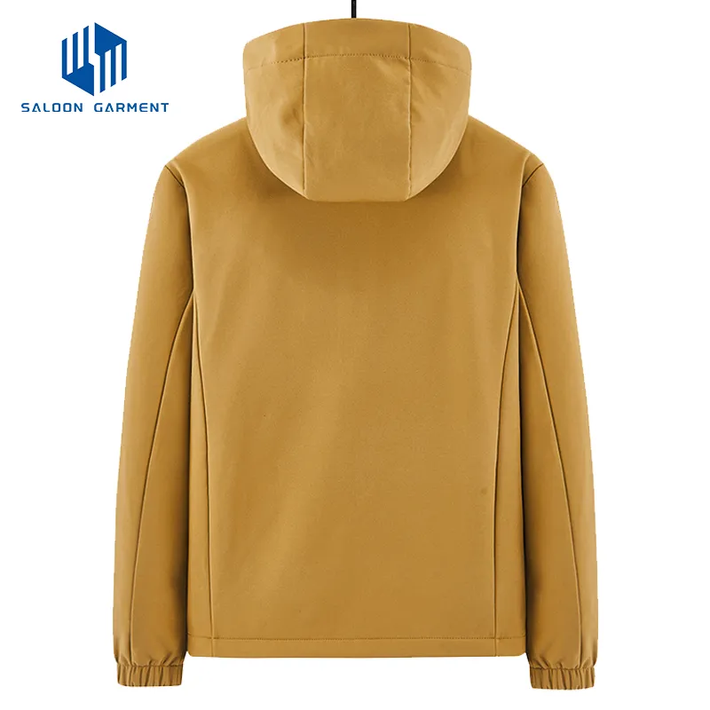 Autumn/Winter Plush Soft Shell Single Layer Windproof Jacket Outdoor Ski Men's Hooded Winter Jacket for Men