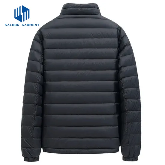 Custom High Quality Plain Color Men's Plus Size Winter Padded Coat Quilted Jacket