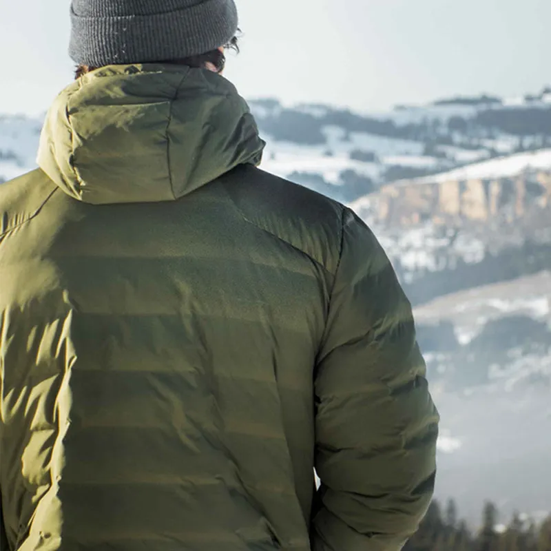 Custom Men's Winter Outdoor Zip up Warm Hooded Padded Coat Plus Size Quilted Jacket for Travel
