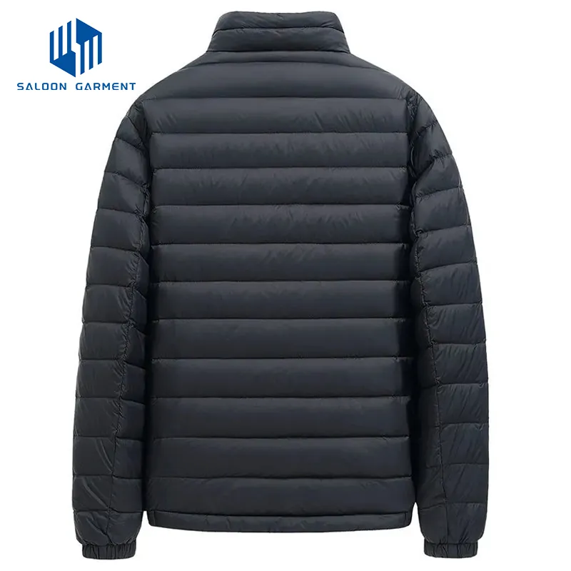 Custom High Quality Plain Color Men's Plus Size Winter Padded Coat Quilted Jacket