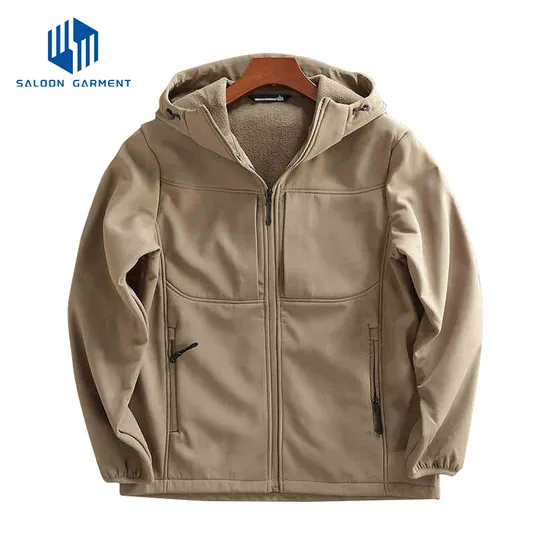 Custom Men's Outdoor Windproof Waterproof Camp Hiking Jacket Winter Warm Polar Fleece Soft Shell Jacket