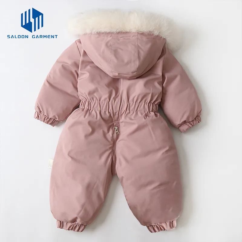 Children's One Piece Padded Cotton Coat Baby Ski Suit One Piece Outerwear Kids Winter Clothes
