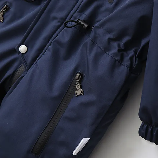 OEM Wholesale Winter Clothes Snowsuit Snow Wear Coats Baby Girls Boys Warm Cotton Hooded Jumpsuit