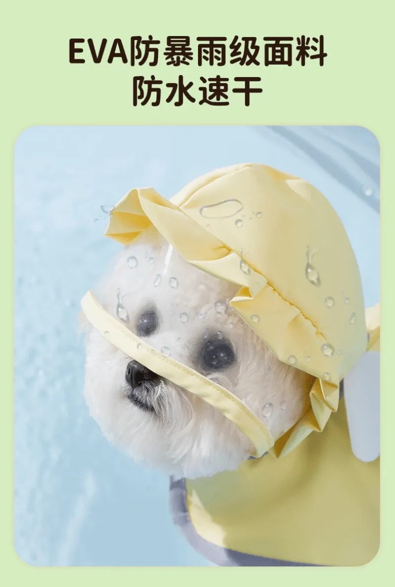 Outdoor Candy-Colored Two-Leg Raincoat for Small and Medium-Sized Dogs