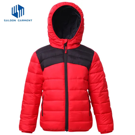 Custom Children Winter Outdoor Wear Puffer Jacket Hooded Jacket Boy Girls Waterproof Padded Coat