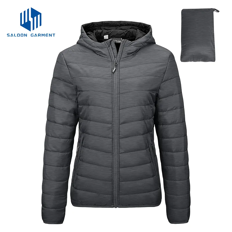 Women Winter Outer Wear Fleece Padded Coat Packable Ski Puffer Down Jacket