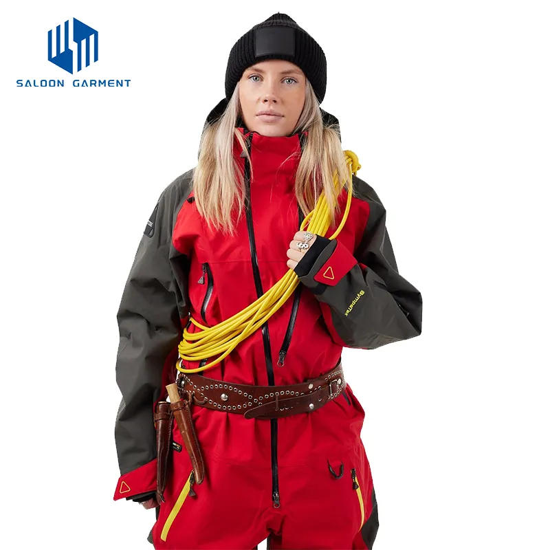 Women One Piece Ski Suits Waterproof Warm Snow Insulated Jumpsuit Snowsuit