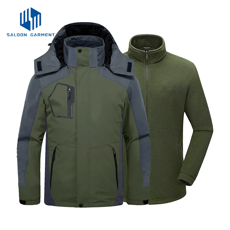 Men's Waterproof Warm Winter Snow Coat Puffer Rain 3-in-1 Ski Jacket