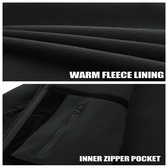 Mens Fleece Winter Coats Windproof Warm Tactical Softshell Jacket