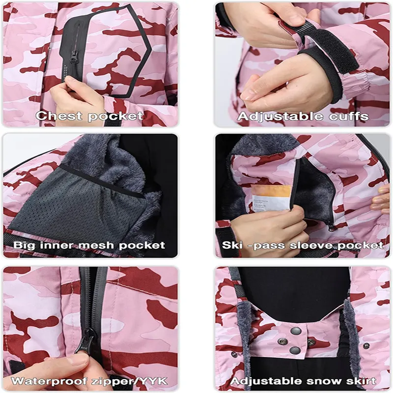 Women's Winter Warm Snow Coat Windproof Waterproof Insulated Snowsuit Ski Jackets