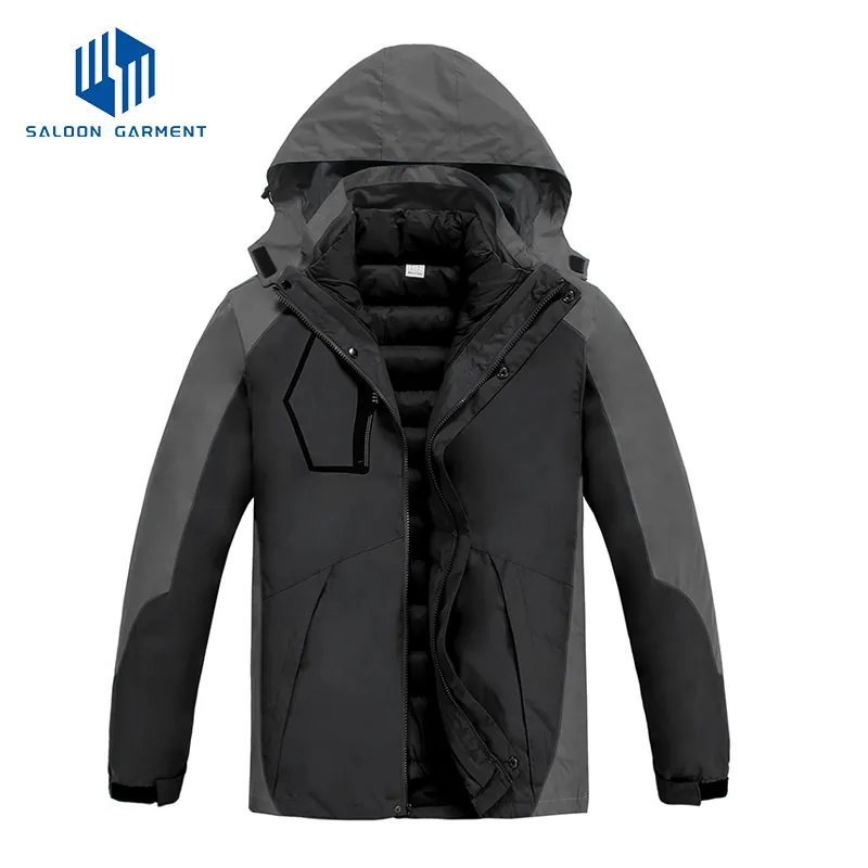 Men's Outdoor Clothing Winter 3 in 1 Coat Cold Insulated Waterproof Ski 3 in 1 Jacket
