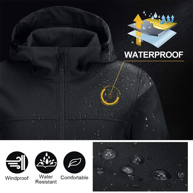 Women's Outdoor Waterproof Windproof Stretch Soft Shell Hooded Tactical Softshell Jacket